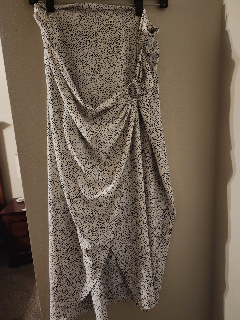 Zara Black and White Animal-Print Skirt
